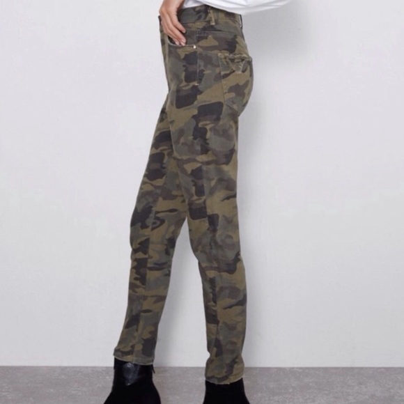 Zara NWT Camouflage High Rise Destroyed Skinny 2 4 - Picture 8 of 14